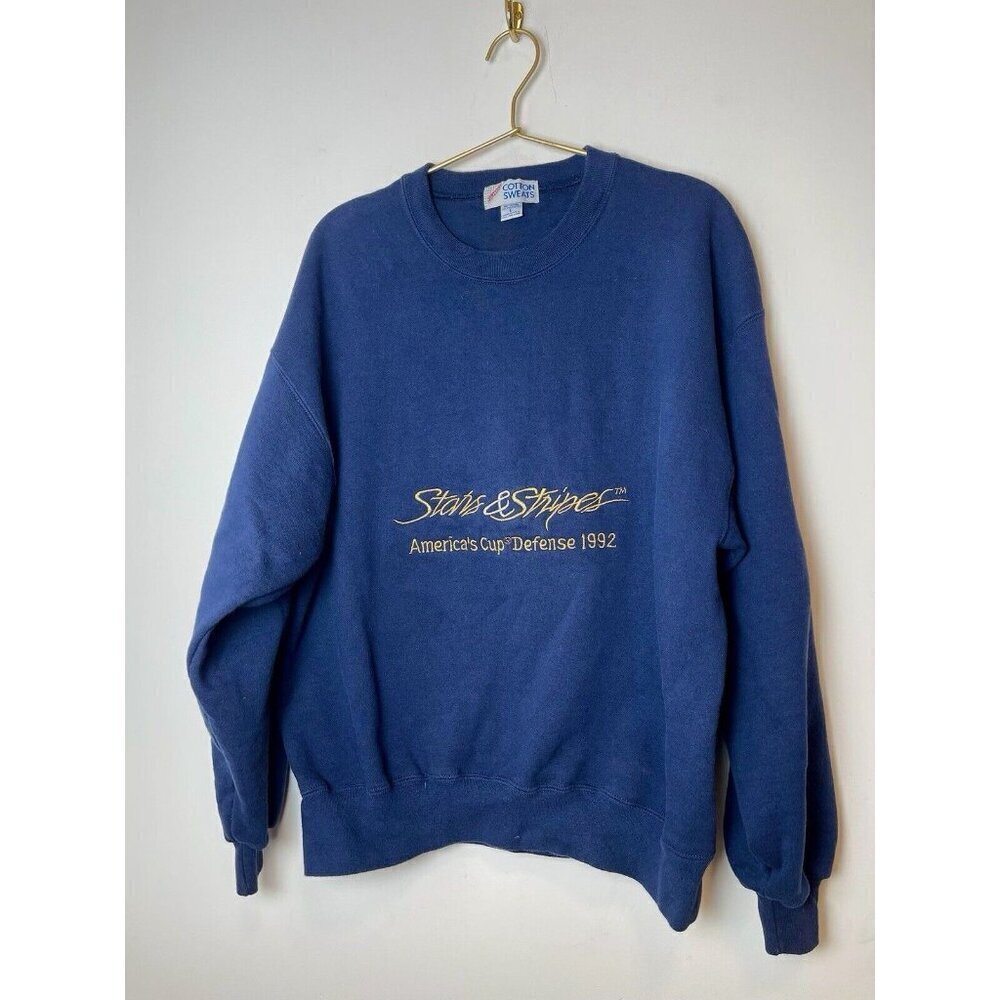 Vintage Stars & Stripes America’s Cup Defense ‘92 sweatshirt L Sailing Navy